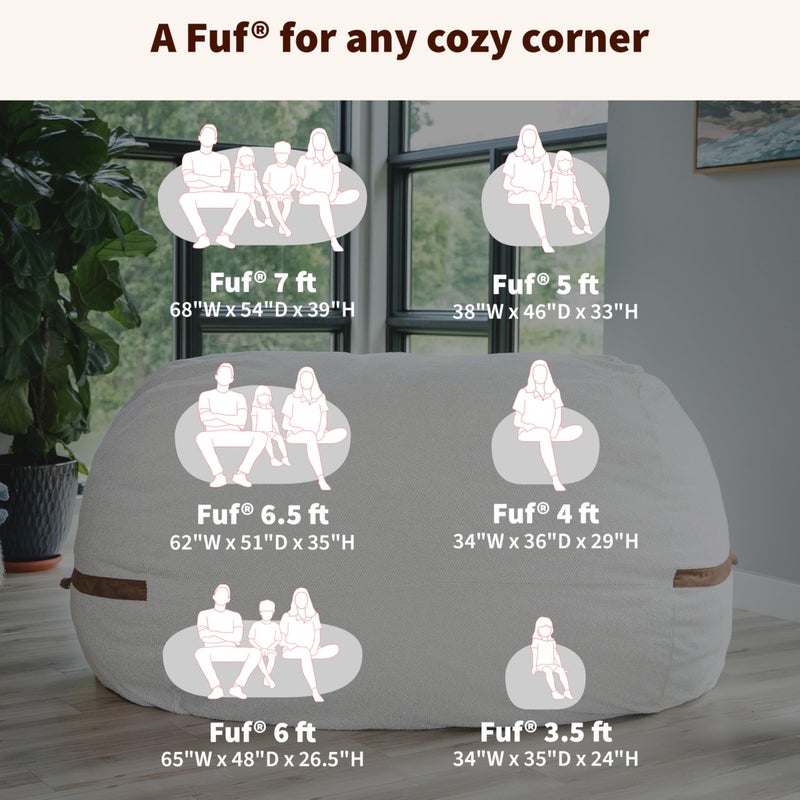 Big Joe Fuf Large Cover Only Machine Washable, Black Lenox, Durable Woven Polyester - Image 5